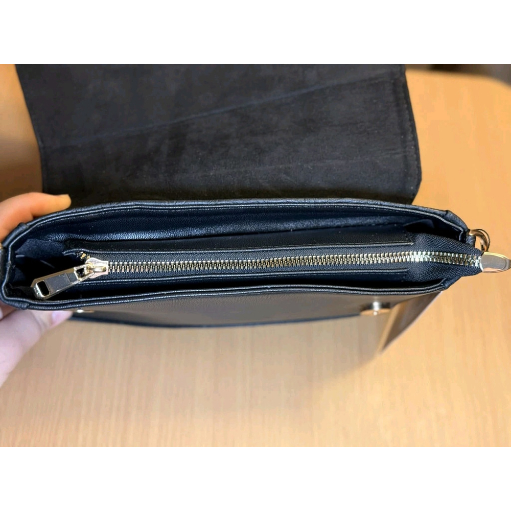 2 Straps Set Black Embossed Tooled Artisan LEATHER Shoulder Bag Crossbody Purse - Picture 7 of 15